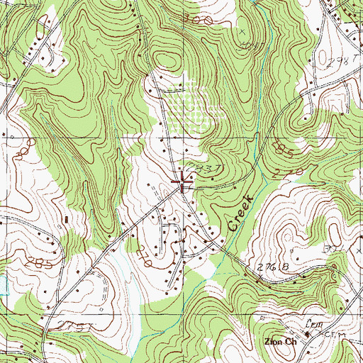Topographic Map of Zion School (historical), SC