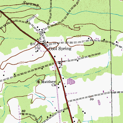 Topographic Map of Cool Spring School (historical), SC
