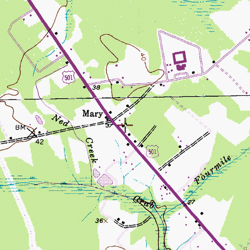 Topographic Map of Four Mile School (historical), SC