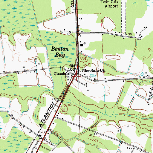 Topographic Map of Glenn, SC