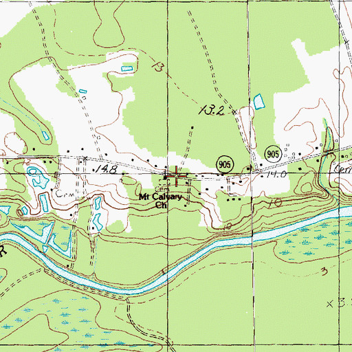 Topographic Map of Mount Calvary School (historical), SC