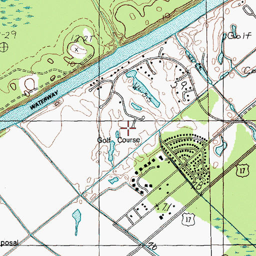 Topographic Map of Myrtlewood Golf Course, SC