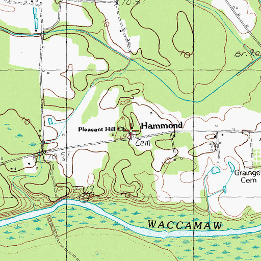 Topographic Map of Pleasant Hill Church, SC