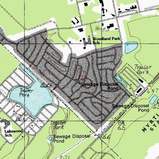 Topographic Map of Woodland Park, SC