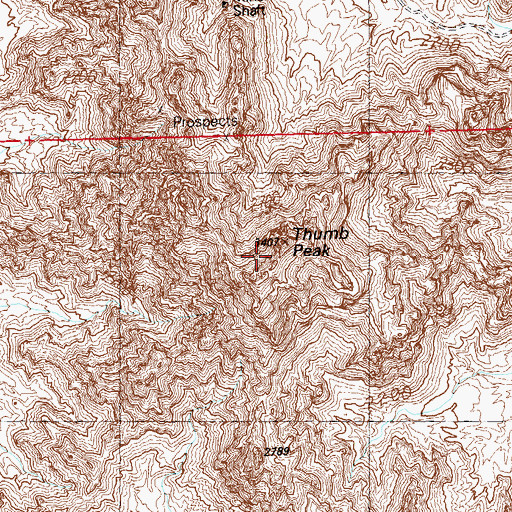 Topographic Map of Thumb Peak, AZ