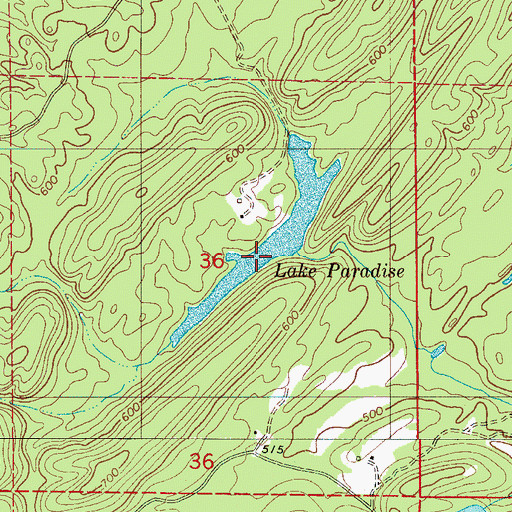 Topographic Map of Lake Paradise, AL