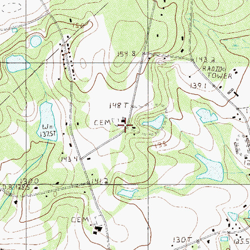 Topographic Map of Pleasant Hill School (historical), SC