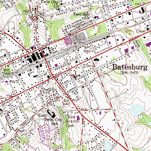 Topographic Map of Saint Pauls Episcopal Church, SC