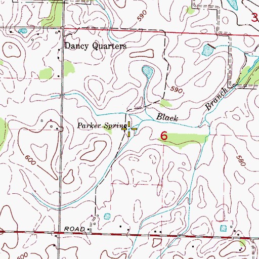 Topographic Map of Parker Spring, AL