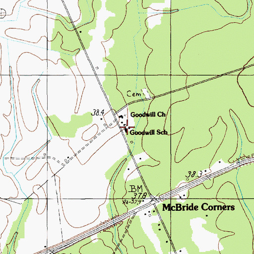 Topographic Map of Goodwill School, SC