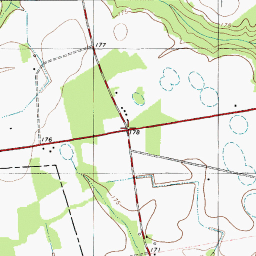 Topographic Map of Hodges Corner, SC