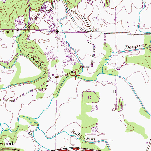 Topographic Map of Parrish Branch, AL