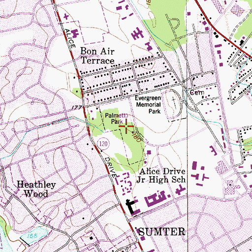 Topographic Map of Palmetto Park, SC