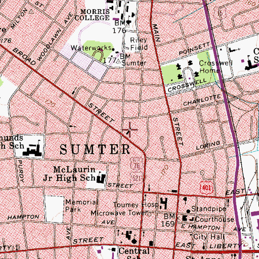 Topographic Map of Saint Marks United Methodist Church, SC
