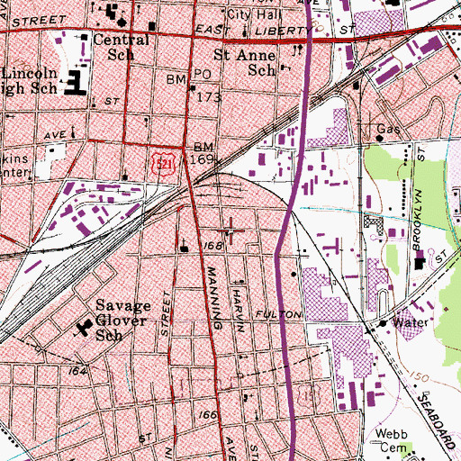 Topographic Map of Second Presbyterian Church, SC