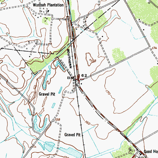 Topographic Map of State Farm (historical), SC