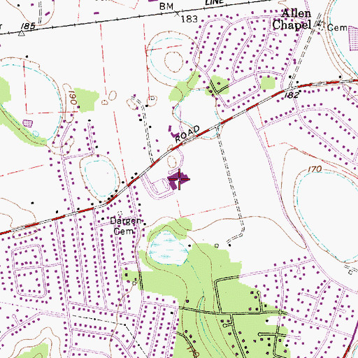 Topographic Map of Sumter County Career Center, SC
