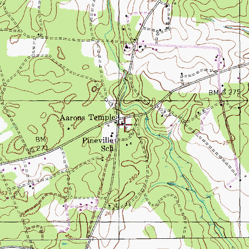 Topographic Map of Aarons Temple, SC