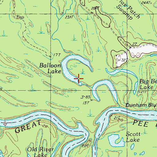 Topographic Map of Balloon Lake, SC