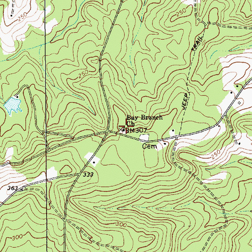 Topographic Map of Bay Branch Church, SC