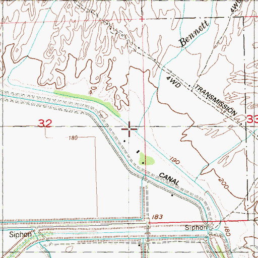 Topographic Map of Bennett Wash, AZ