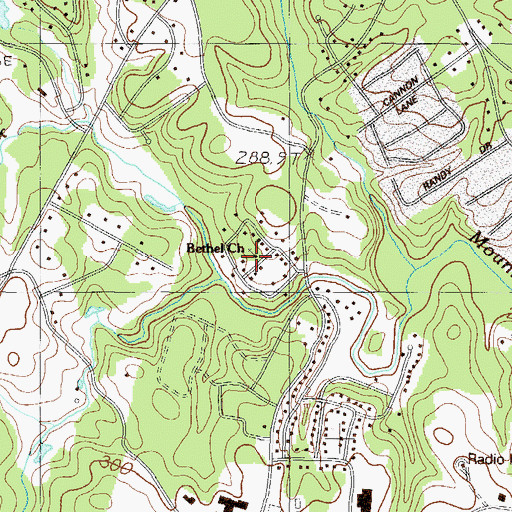 Topographic Map of Bellwood Estates, SC