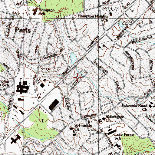 Topographic Map of Bird Fields, SC
