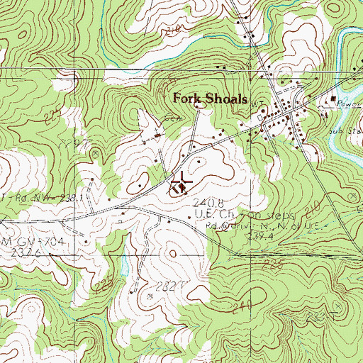 Topographic Map of Fork Shoals Elementary School, SC