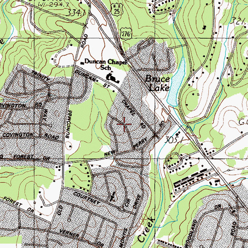Topographic Map of Pinehurst, SC