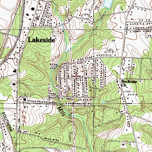 Topographic Map of Rockvale, SC