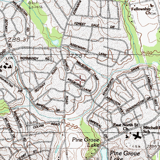Topographic Map of Willington Green, SC