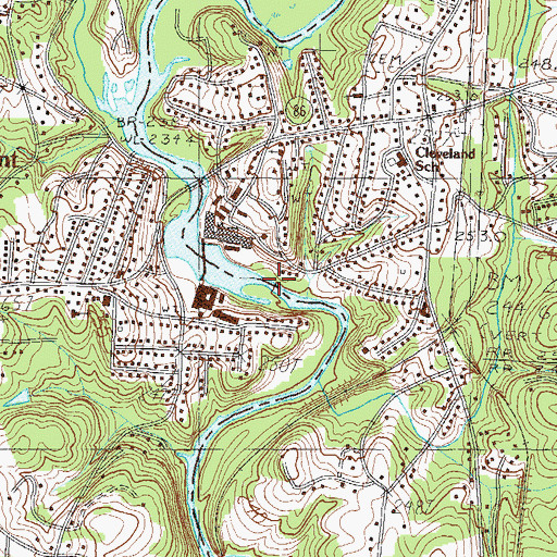 Topographic Map of Garrisons Mill (historical), SC