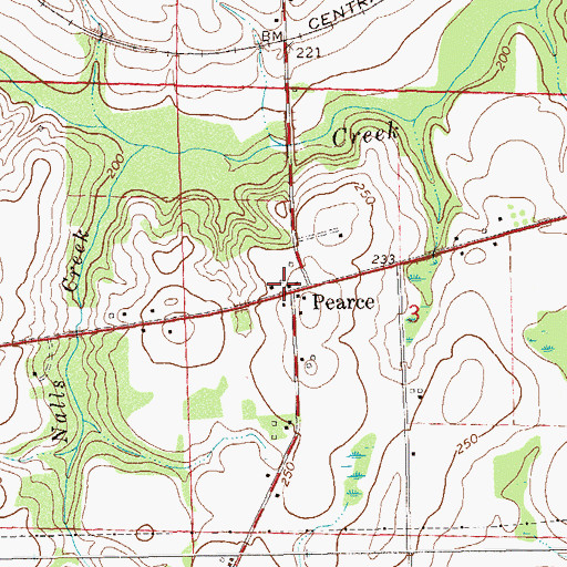 Topographic Map of Pearce, AL