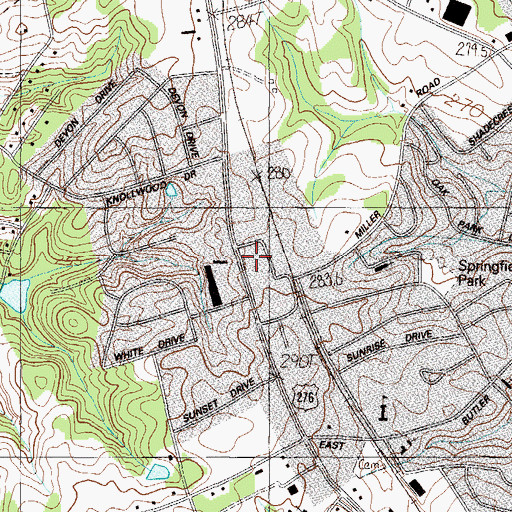 Topographic Map of Mauldin Post Office, SC