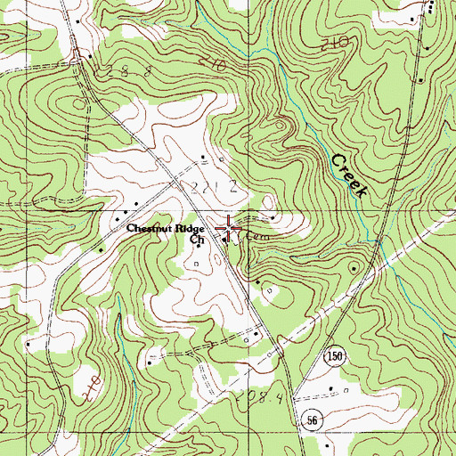 Topographic Map of Chestnut Ridge Church, SC