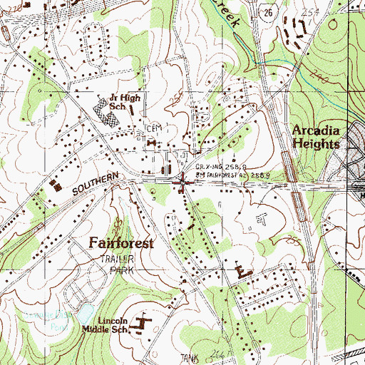 Topographic Map of Fairforest, SC