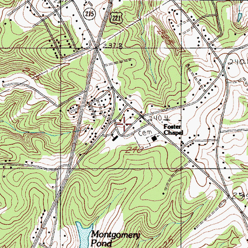 Topographic Map of Foster School (historical), SC
