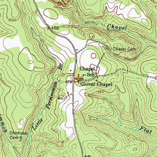 Topographic Map of Glover Chapel, SC
