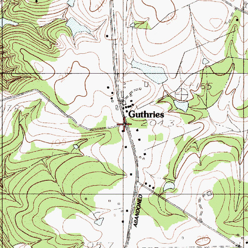 Topographic Map of Guthries, SC