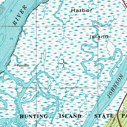 Topographic Map of Harbor Island, SC