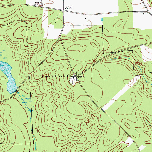 Topographic Map of Harris Creek Baptist Church, SC