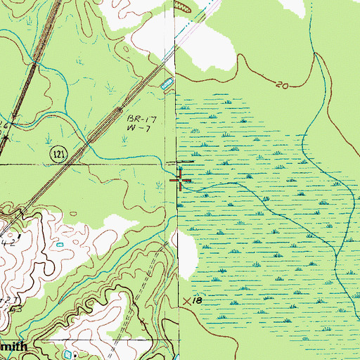 Topographic Map of Headless Creek, SC