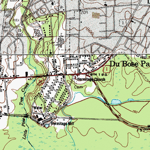Topographic Map of Hermitage Church, SC