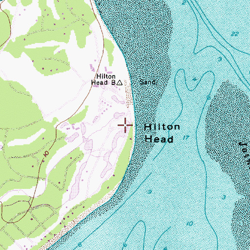 Topographic Map of Hilton Head, SC