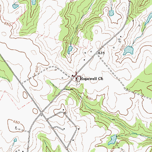 Topographic Map of Hopewell Church, SC
