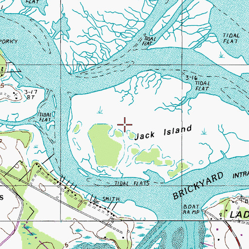 Topographic Map of Jack Island, SC