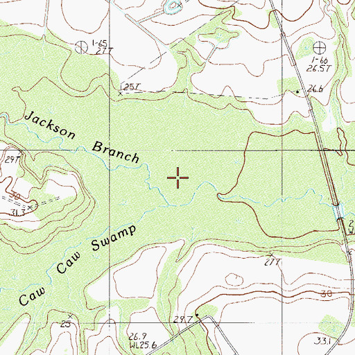 Topographic Map of Jackson Branch, SC