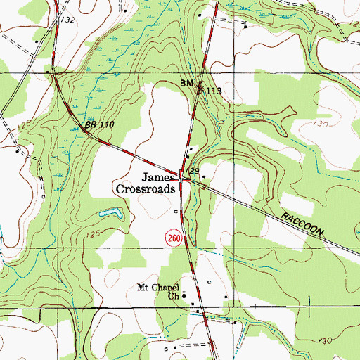 Topographic Map of James Crossroads, SC