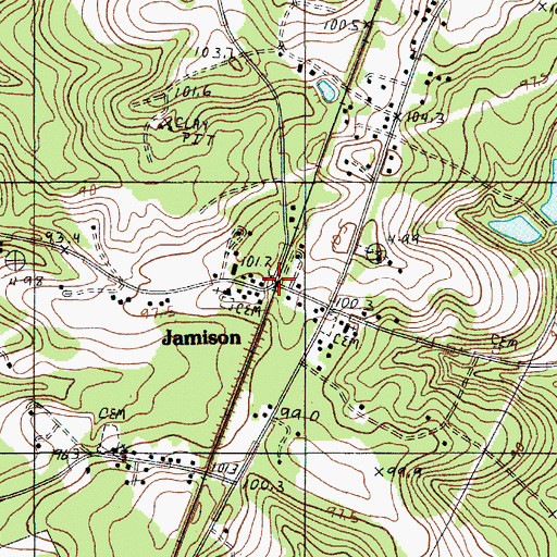 Topographic Map of Jamison, SC