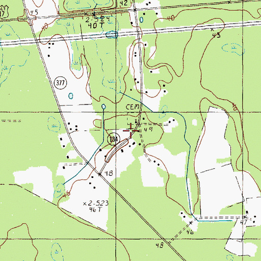 Topographic Map of Johnson Church, SC